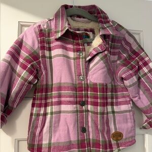 Bass Pro Shops Sherpa Lined Flannel Jacket Toddler Girls Size 2T Lavender NWT